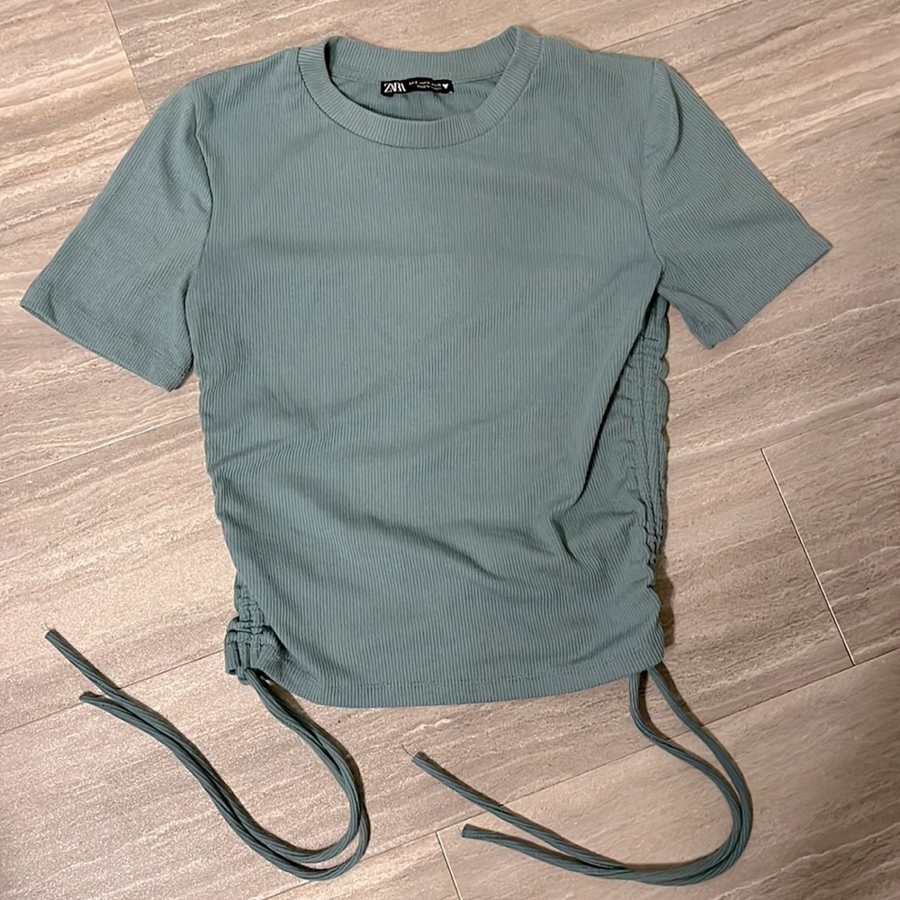 Zara Ribbed Crop Baby Tee